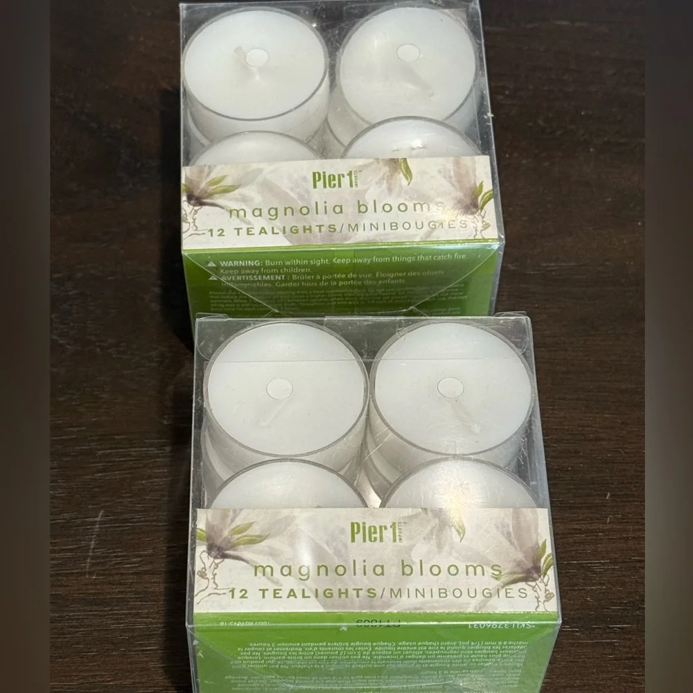 Vintage Pier 1 Magnolia Blooms Scented Tea Lights Lot - 23 Total New